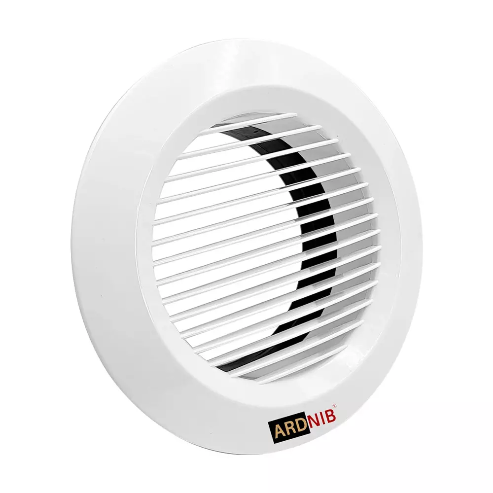 Ardnib Ventilation Ducting Hose Pipe Grill Vent Cover Black & White 8 Inch (200 mm) Diameter for Living Room, Bathroom & Kitchen, ARD-GRILL 8 INCH