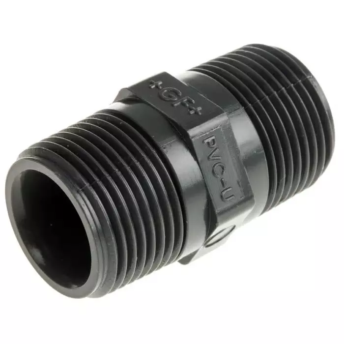 Georg Nipple Fischer Plastic Pipe Fitting Straight Threaded R 19.05 mm (19.05 (3/4 inch)) to BSPT inch)), 721911907 (Pack of 5)