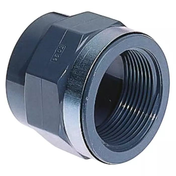 Georg Socket Fischer Plastic Pipe Fitting Threaded 20 mm Rp 12.7 (1/2 inch) to Cement mm, 721910206 (Pack of 2)