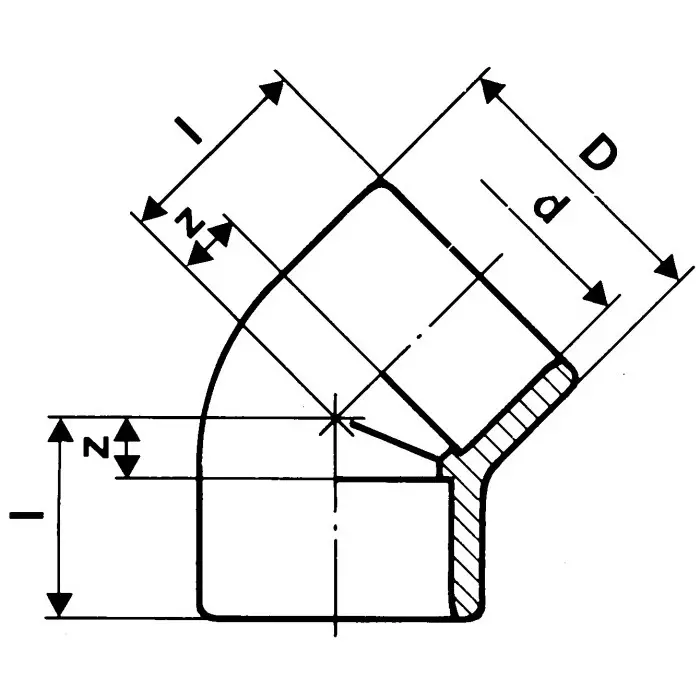 Georg Elbow Fischer Plastic Pipe Fitting 45° 32 mm, 723150108 (Pack of 5)