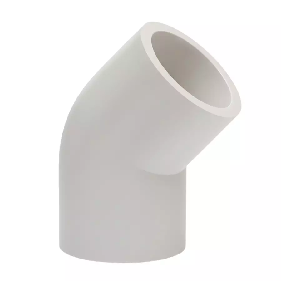 MIRAJ UPVC Elbow 45° Plain 15 mm White, FPF000000043 (Pack Of 50)