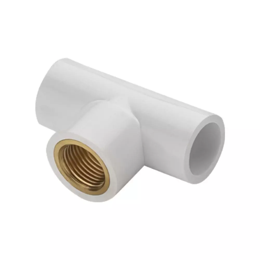 FITVIT Tee 25.4 mm (1 Inch) UPVC Brass Fitting (Pack of 15)