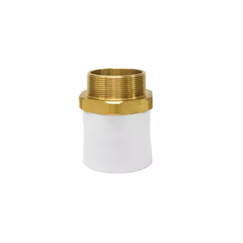 Prince Easyfit 1x1/2 inch UPVC SCH 80 Brass Insert Male Threaded Adaptor, IM105885