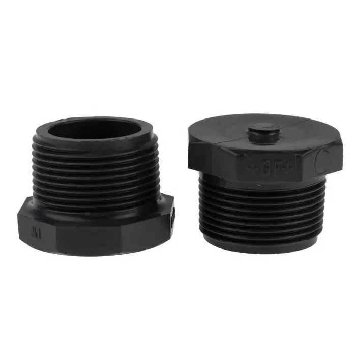 Georg Plug Fischer Plastic Pipe Fitting Straight Threaded R 1 6.35 mm (1/4 inch), 721961909 (Pack of 2)