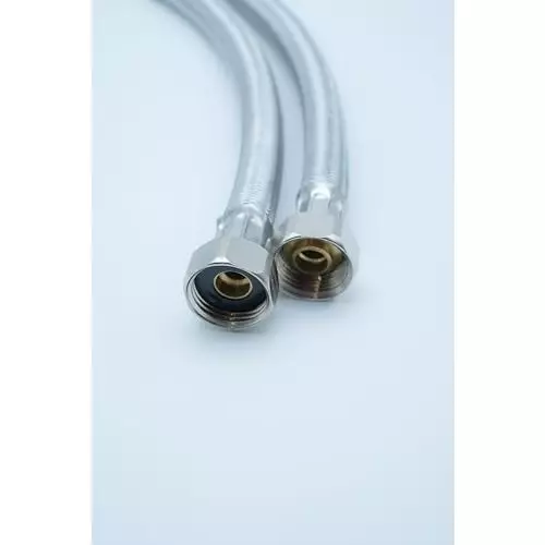 Luv Bath Connection Pipe 6 Inch (15 cm) Anti-Burst Stainless Steel Silver