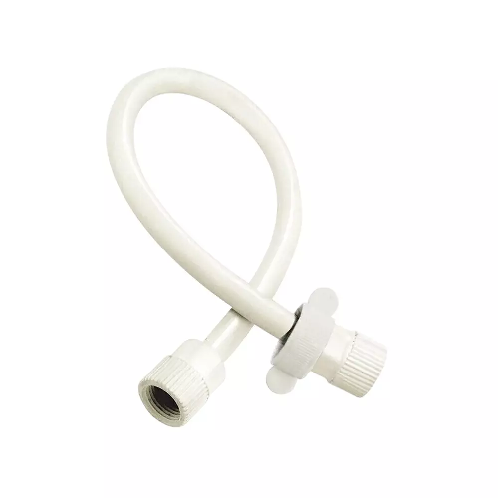 PLUMBER Ecoline Series Flexible Connection Hose 40 inch (100 cm) With Spanner, White Color PVC Body in Matte Finish, EVS-1000