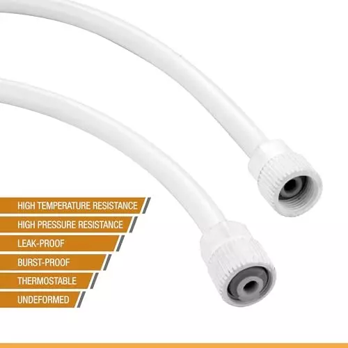 Luv Bath Connection Pipe 36 inch (91 cm) PTMT White For Bathroom, Kitchen, Toilet, Sink & Geyser