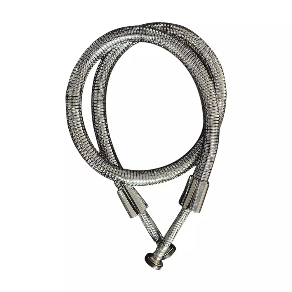 RN Connection Leg Hose Pipe Silver 24 Inch (60.96 cm) Length Stainless Steel for Bathroom & Toilets, RNSPA01A60 (Pack of 2 Pcs)