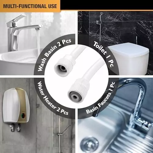 Luv Bath Connection Pipe 48 inch (121 cm) PTMT White For Bathroom, Kitchen, Toilet, Sink & Geyser