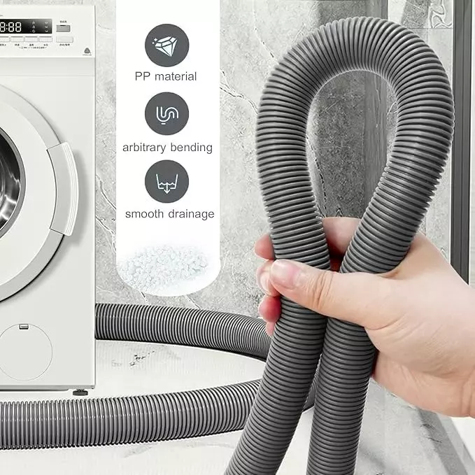 BARBELL Hot & Cold Washing Machine Drain Hose for LG Front Load | Dishwasher Waste Water Extension Pipe 3 m