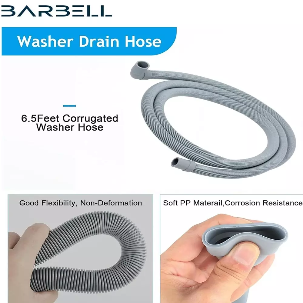 BARBELL Washing Machine Inlet Plastic Drain Hose | Dishwasher Drain Hose Extension Pipe 2 m