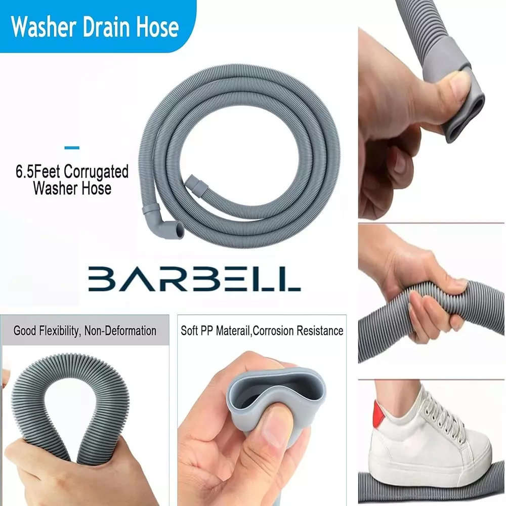 BARBELL Washing Machine Inlet Plastic Drain Hose | Dishwasher Drain Hose Extension Pipe 2 m