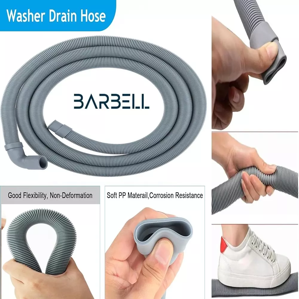 BARBELL Washing Machine Inlet Plastic Drain Hose | Dishwasher Drain Hose Extension Pipe 2 m