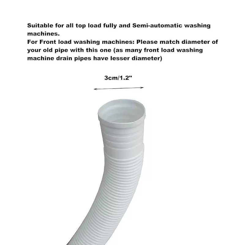 BARBELL Outlet Drain Hose for Top Load & Semi-Automatic Washing Machine | Flexible Waste Water Pipe 1 m