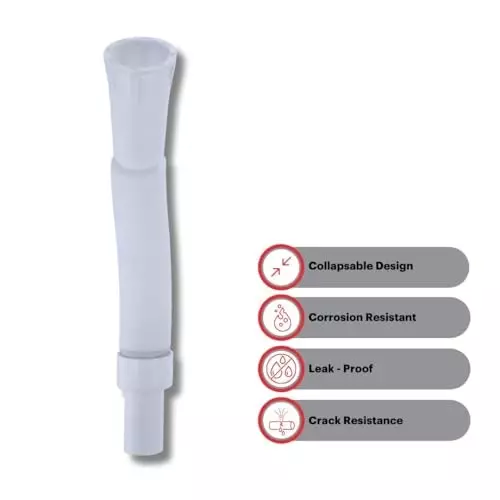 Luv Bath Waste Pipe with Heavy Socket 36 inch (91 cm) PVC White For Kitchen Sink and Bathroom Basin