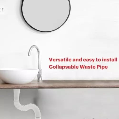 Luv Bath Waste Pipe with Heavy Socket 36 inch (91 cm) PVC White For Kitchen Sink and Bathroom Basin