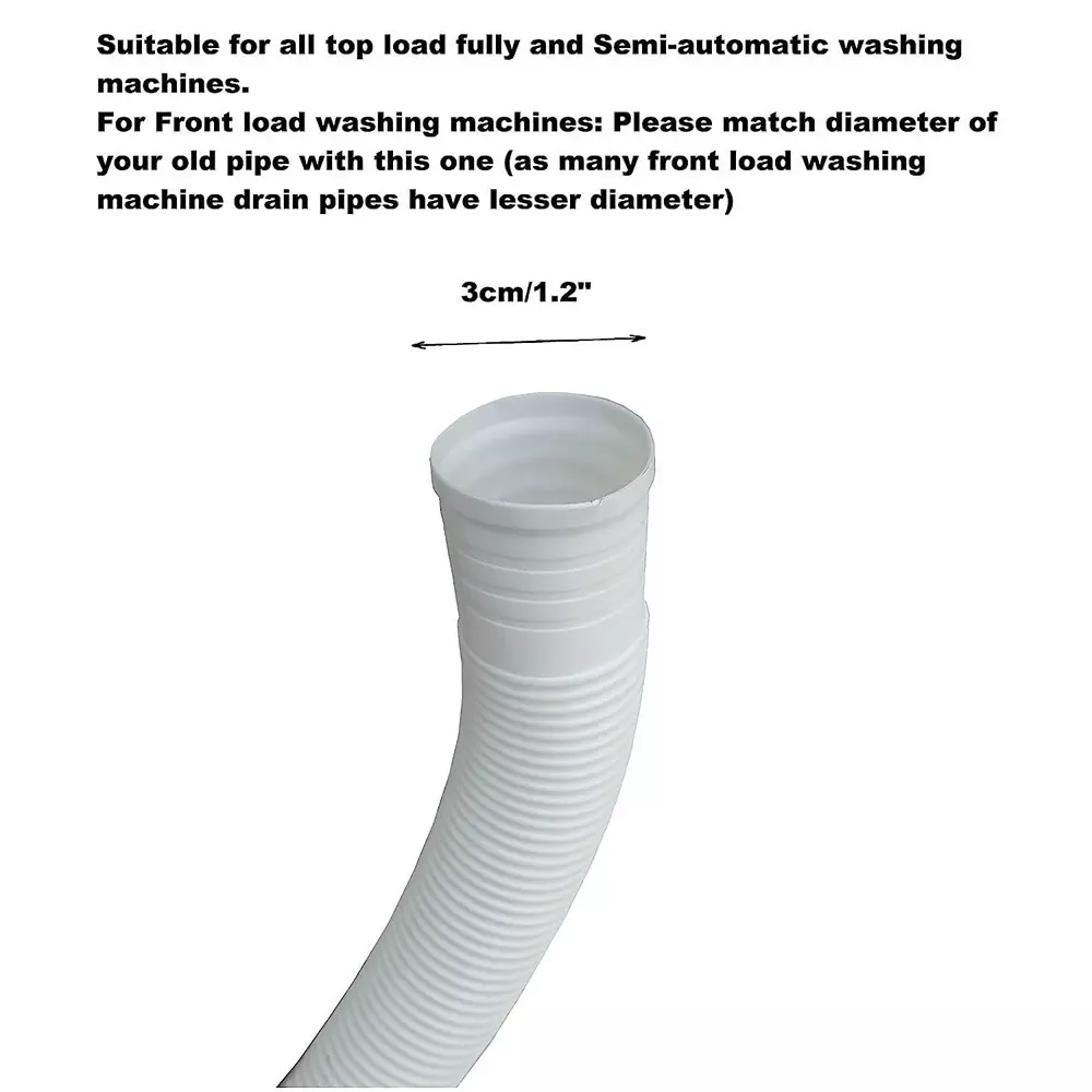 BARBELL Outlet Drain Hose for Top Load & Semi-Automatic Washing Machine | Flexible Waste Water Pipe 2 m