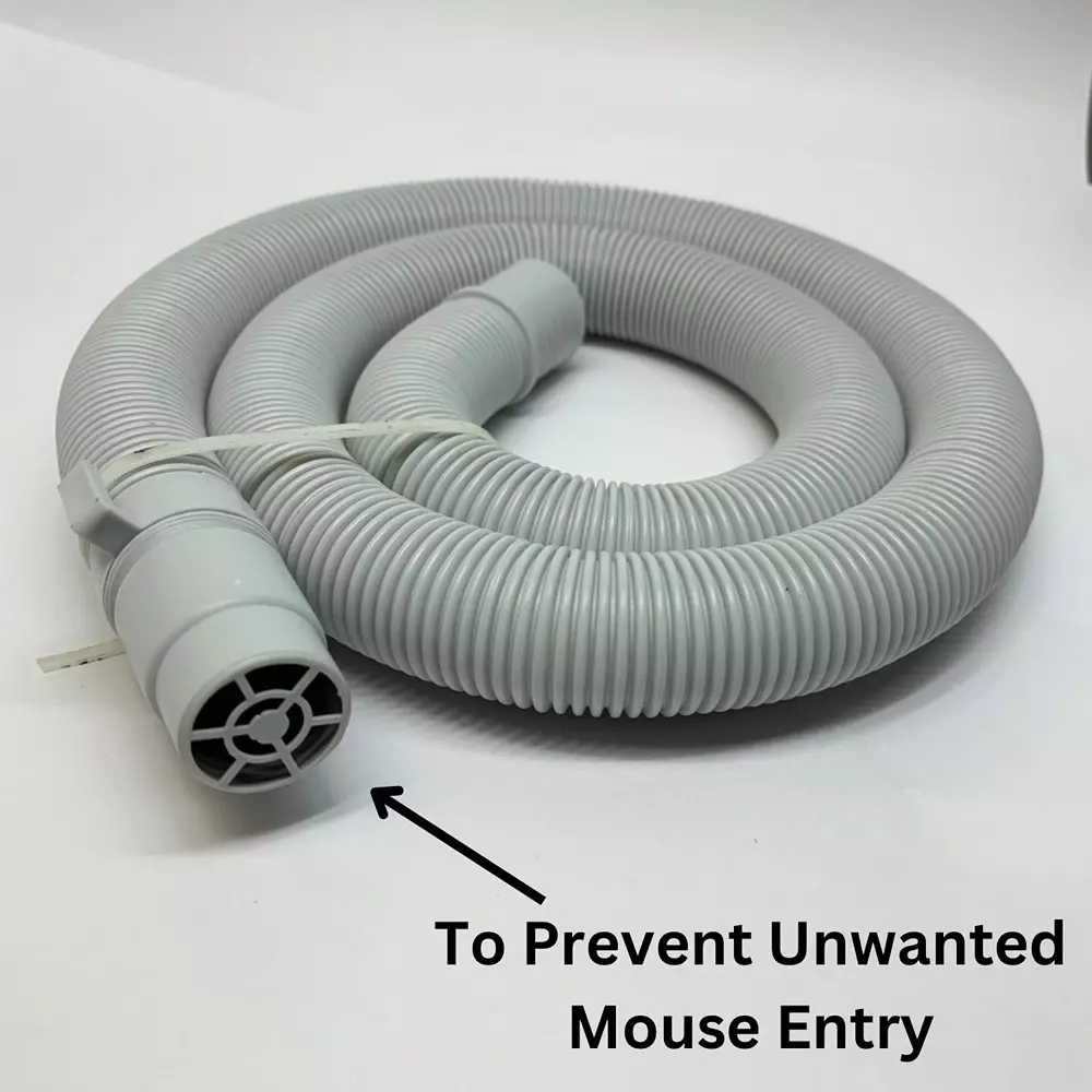 BARBELL Universal Washing Machine Drain Hose | Flexible Anti-Slip Grey Waste Water Pipe for 5–8 Kg Machines (3 m)