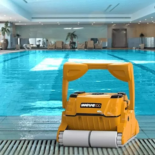 Maytronics Dolphin Wave 100 WB Robotic Pool Cleaner 30 m Swivel Cable Cable Length Pool Size Up to 25 m Yellow