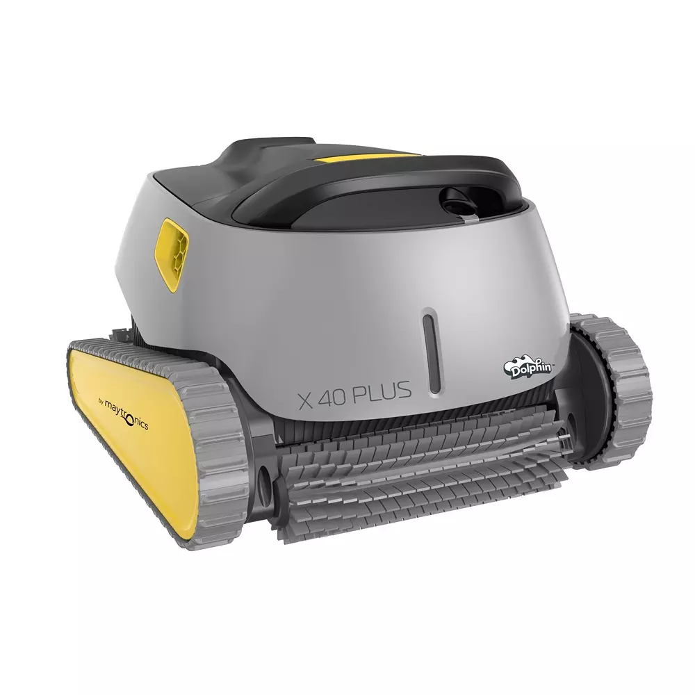 Maytronics Dolphin X40 Plus Robotic Pool Cleaner 17 m with Swivel Cable Length Pool Size Up to 15 m Grey & Yellow