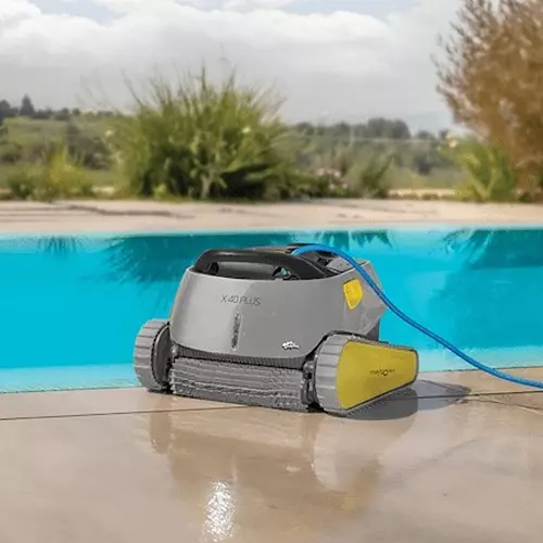Maytronics Dolphin X40 Plus Robotic Pool Cleaner 17 m with Swivel Cable Length Pool Size Up to 15 m Grey & Yellow