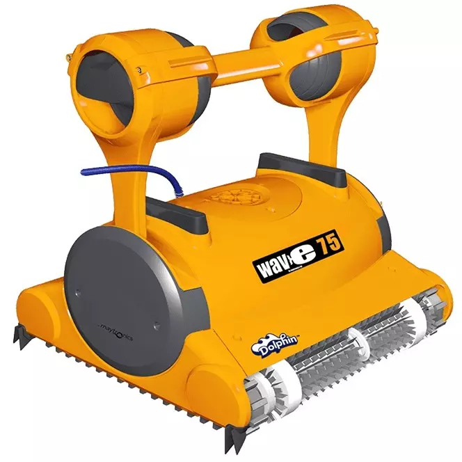 Maytronics Dolphin Wave 75 CB Robotic Pool Cleaner 24 m Swivel Cable Cable Length Pool Size Up to 20 m Yellow