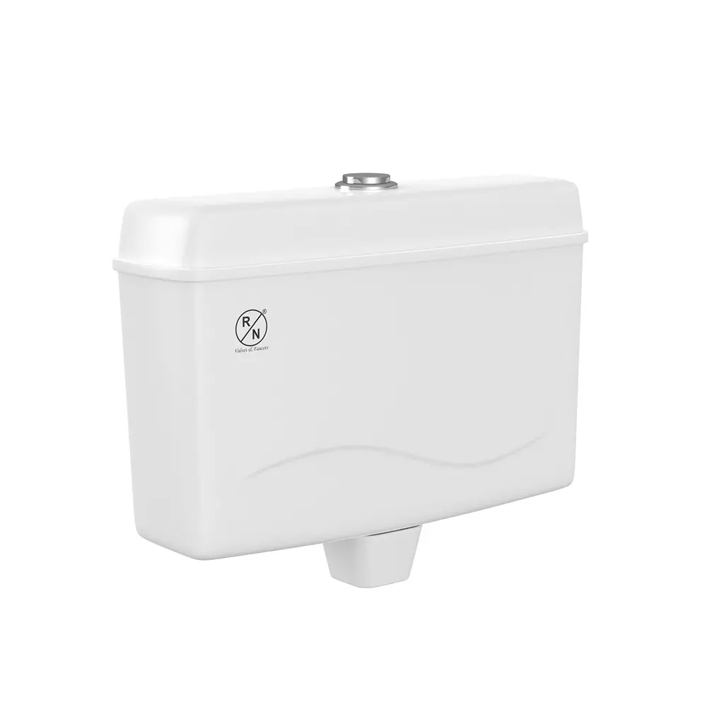 RN Cisterns Top Button Dual Flush 8 L Tank Capacity White PVC for Toilet Seat Use, RNCSMD0102