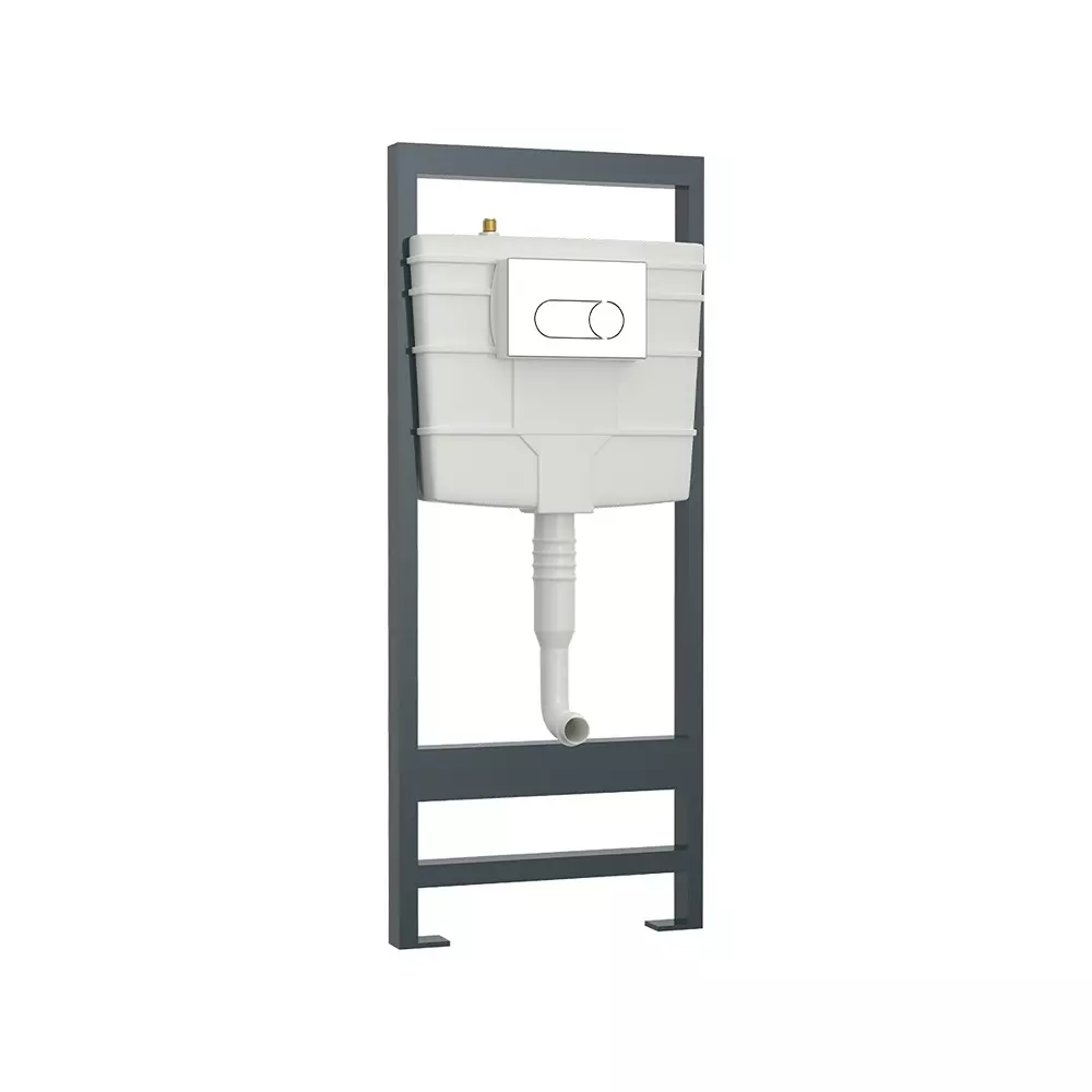 RN Concealed Heavy Quick Flushing Cistern With Plate & Fitting, Without Frame White PTMT for Toilet Seat Use, RNCHT01A11