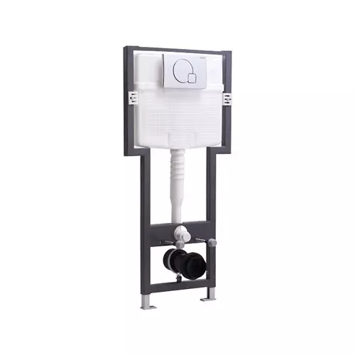 CERA Chevron Wall Mount Plastic Concealed Cistern Set with Full Frame, B1110111