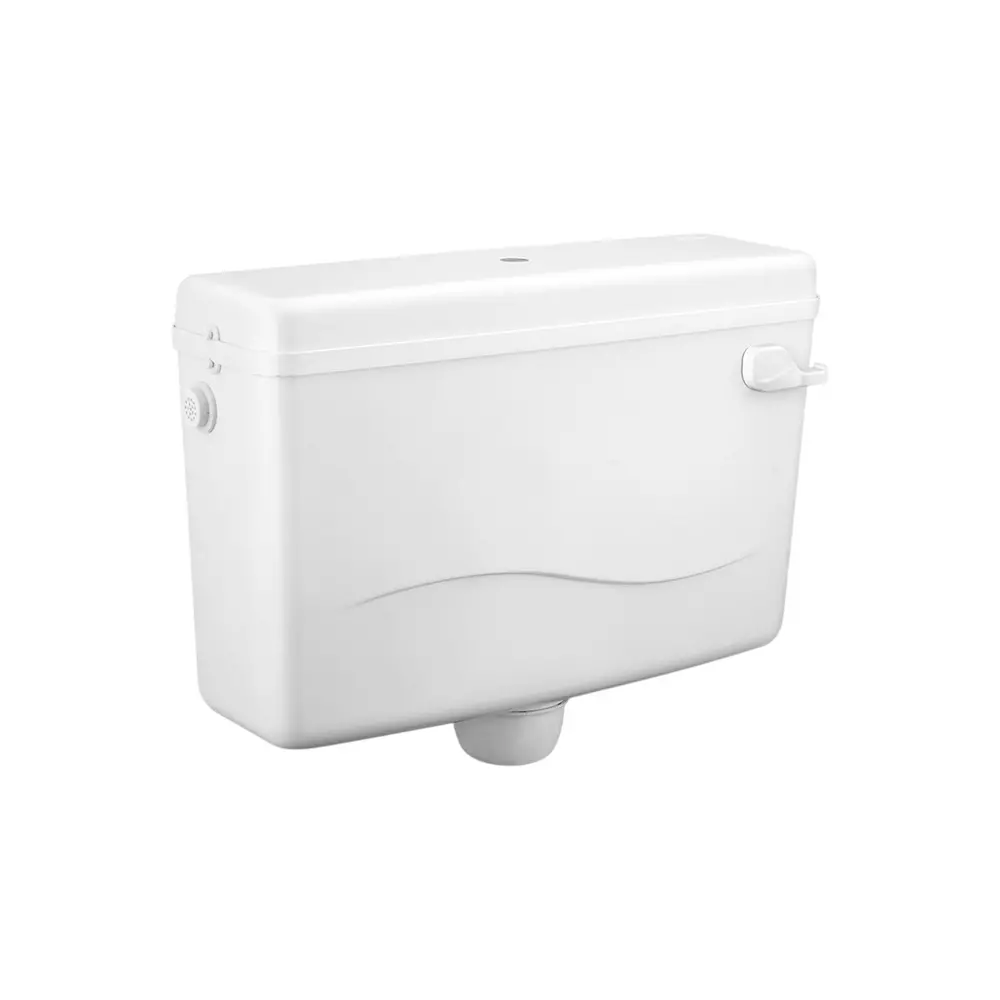 RN Cisterns Side Handle Single Flush 8 L Tank Capacity White PVC for Toilet Seat Use, RNCSMS0101