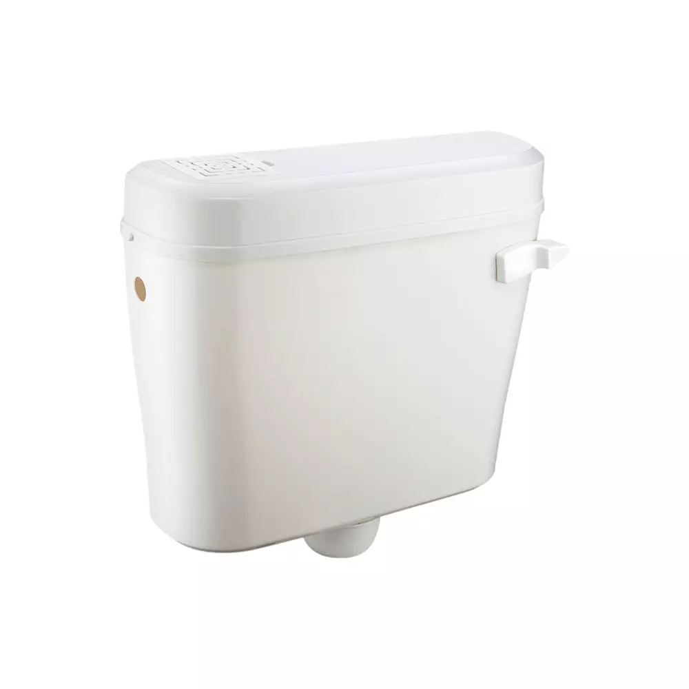 RN Cisterns Side Handle Single Flush 8 L Tank Capacity White PVC for Toilet Seat Use, RNCSCS0101
