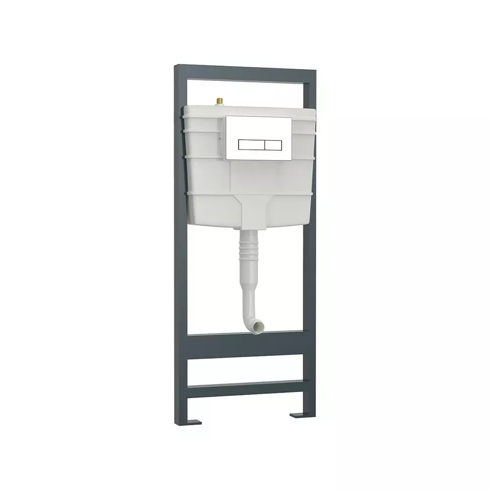 RN Concealed Heavy Quick Flushing Cistern With Plate & Fitting, Without Frame White PTMT for Toilet Seat Use, RNCHT01A12