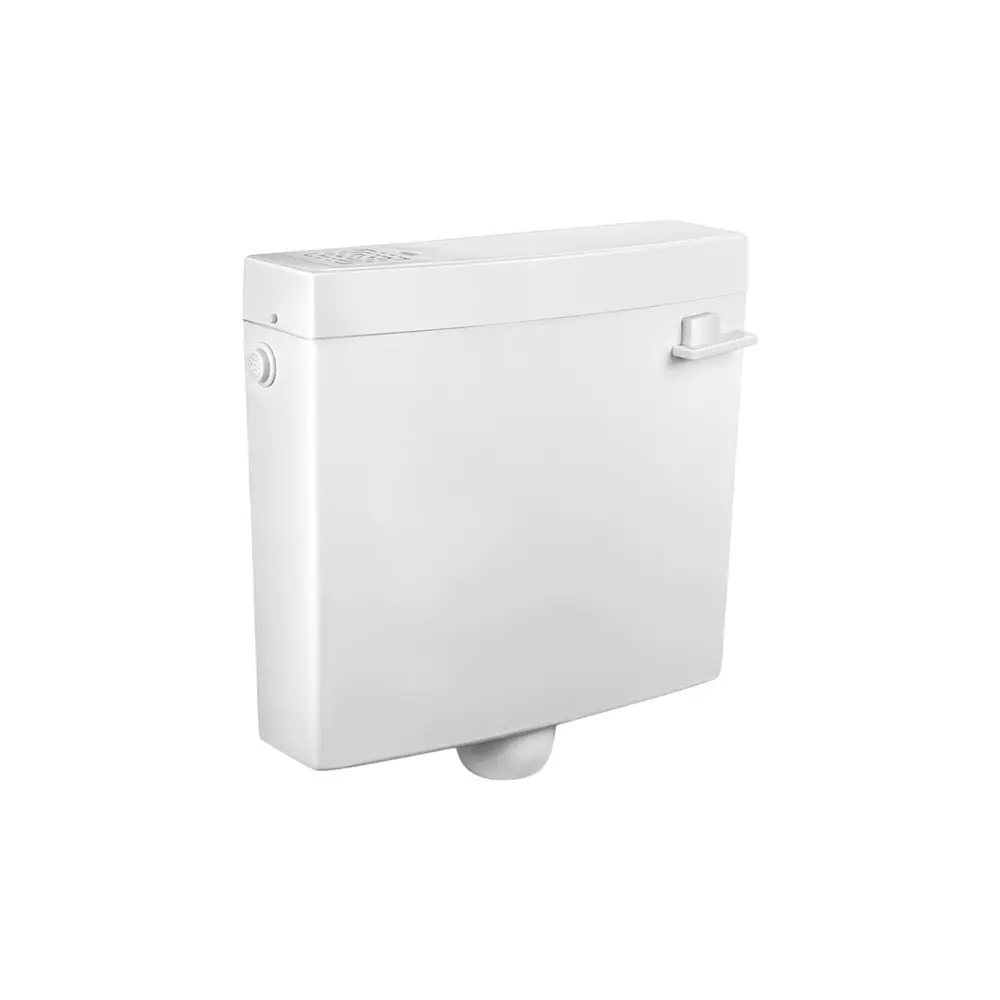 RN Cisterns Slim Side Handle Single Flush 8 L Tank Capacity White PVC for Toilet Seat Use, RNCSSS0101
