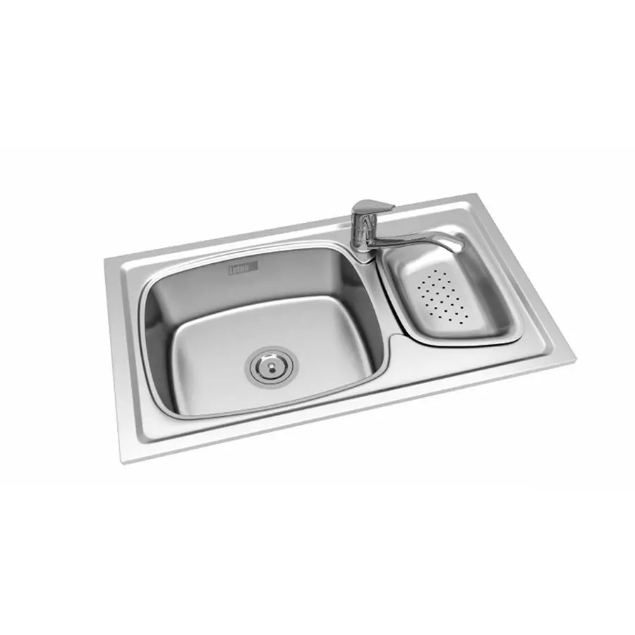 Lotus Studio Series Lily Kitchen Sink 813x457x203 mm Size and 406x356 mm Bowl Stainless Steel Hairline Silver Finish, LSHBL-02