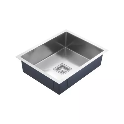 Aguar Single Bowl Kitchen Sink Silver Matt Finish 24x18 Inch (609.6x457.2 mm) Size Stainless Steel 304 Material Grade