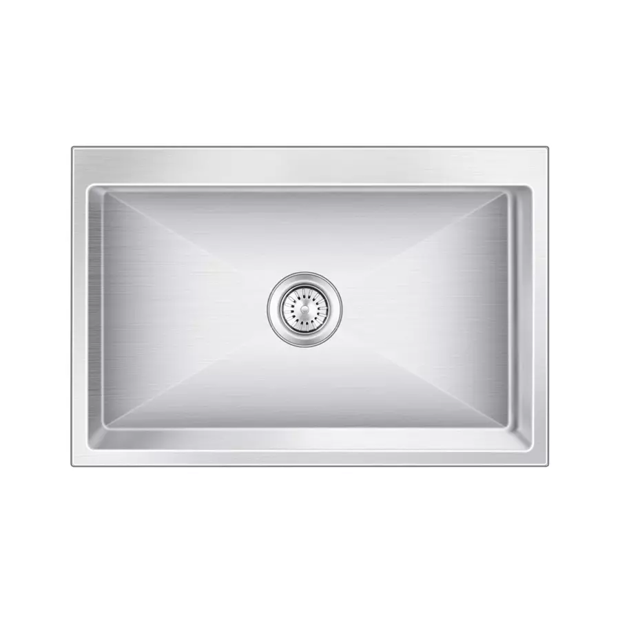 Nirali BG Kitchen Sink Expell Series 750x500 mm (29½x19½ inch) Hairline Satin Finish Stainless Steel, Eden