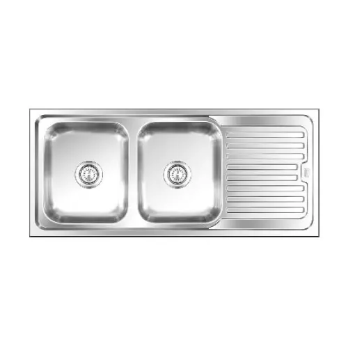 Nirali BG Kitchen Sink Popular Series Mini 1170x510 mm (46x20 inch) Glossy Finish Stainless Steel, Graceful Elegance