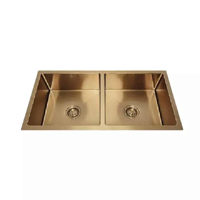 Jayna Regal PVD Square Series Double Bowl Kitchen Sink 37x18x9 inch, JRPV 3718 DB
