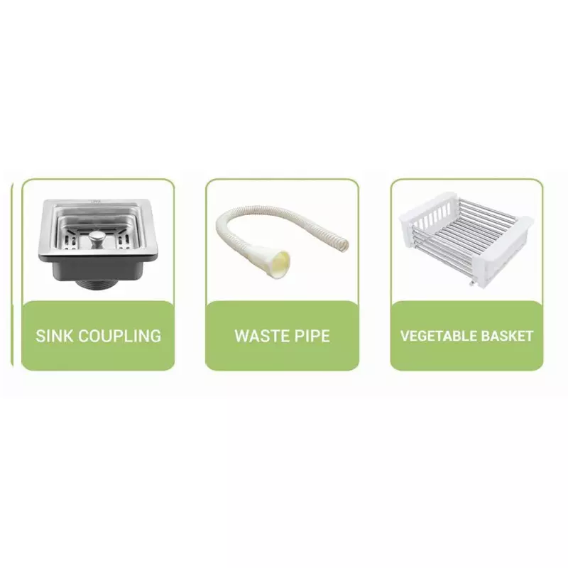 LIPKA Kitchen Sink with Drain Board 990x494x232 mm Matte Finish Stainless Steel Single Bowl, QZSBD17-CB