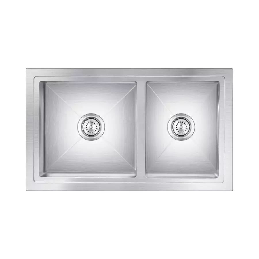 Nirali BG Kitchen Sink Expell Series 865x510 mm (34x20 inch) Hairline Satin Finish Stainless Steel, Emax