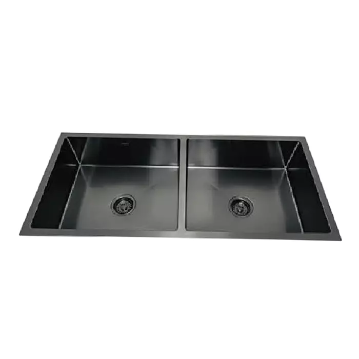 Jayna Regal PVD Square Series Double Bowl Kitchen Sink 37x18x9 inch, JRPV 3718 DB