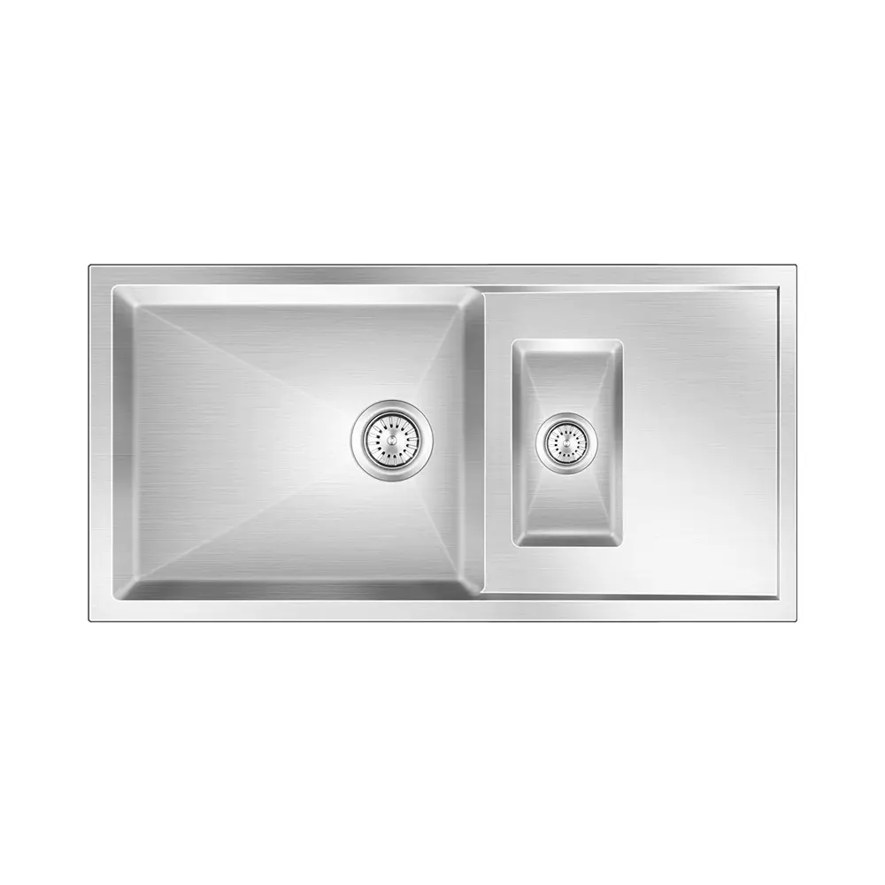 Nirali BG Meritox Epilon Kitchen Sink 1016x510 mm (40x20 inch) Hairline Satin Finish Stainless Steel 160x300x127 mm Bowl