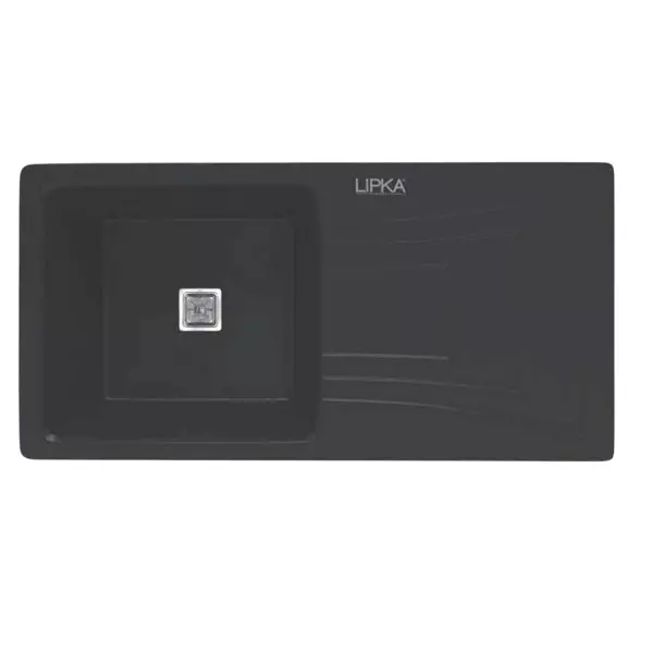 LIPKA Kitchen Sink with Drain Board 990x494x232 mm Matte Finish Stainless Steel Single Bowl, QZSBD17-B