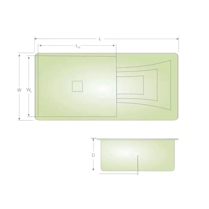 LIPKA Kitchen Sink with Drain Board 990x494x232 mm Matte Finish Stainless Steel Single Bowl, QZSBD17-B