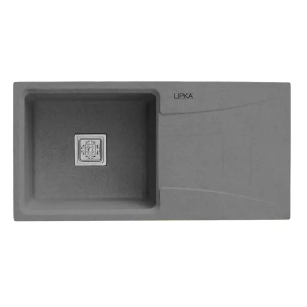 LIPKA Kitchen Sink with Drain Board 900x447x230 mm Matte Finish Stainless Steel Single Bowl, QZSBD15-SG