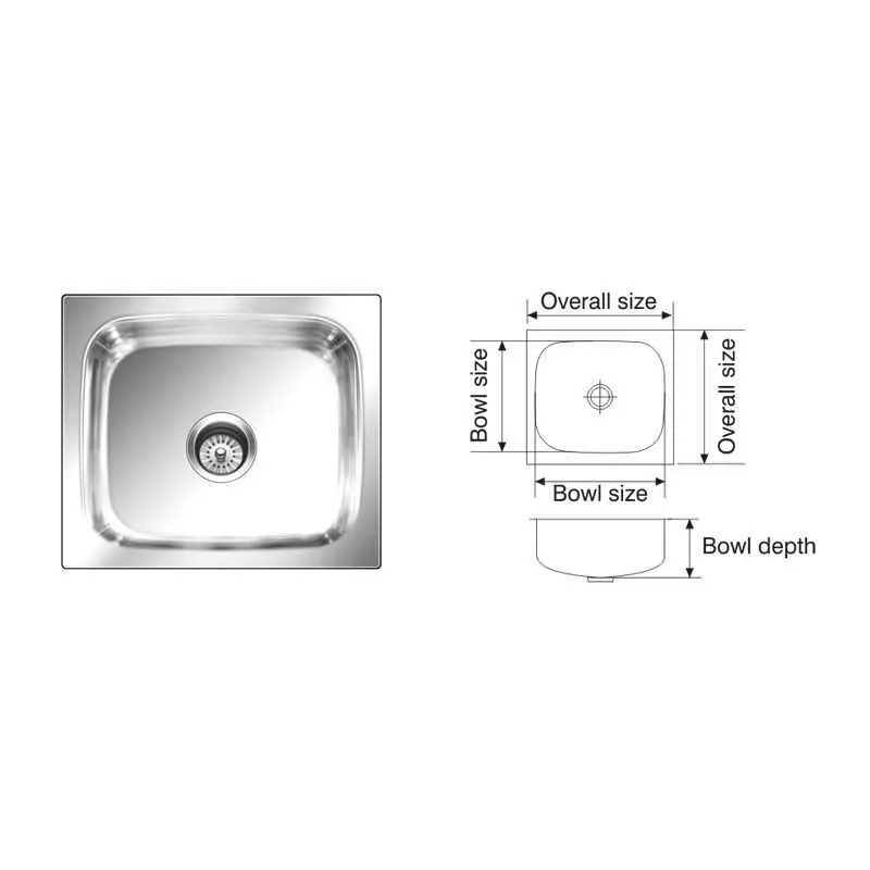 Buy Nirali Grace Plain Glossy Silver 410x355 mm Stainless Steel Kitchen Sink Online in India at
