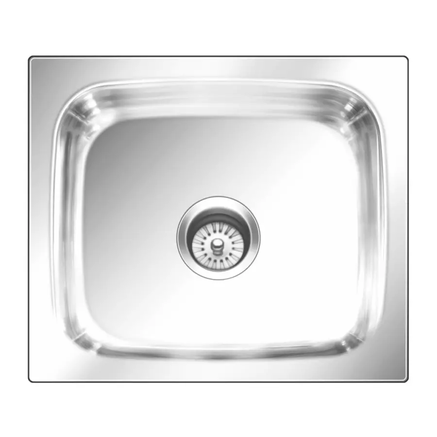 Nirali BG Kitchen Sink Popular Series Small 485x410 mm (19x16 inch) Satin Finish Stainless Steel, Grace Plain