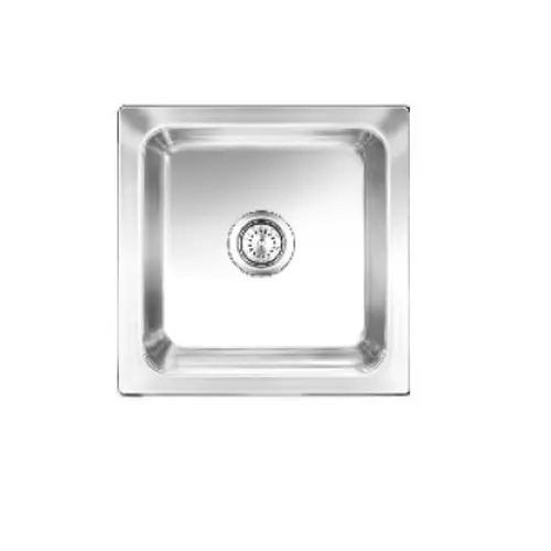 Nirali BG Kitchen Sink Popular Series Small 432x432 mm (17x17 inch) Satin Finish Stainless Steel, Square Plain