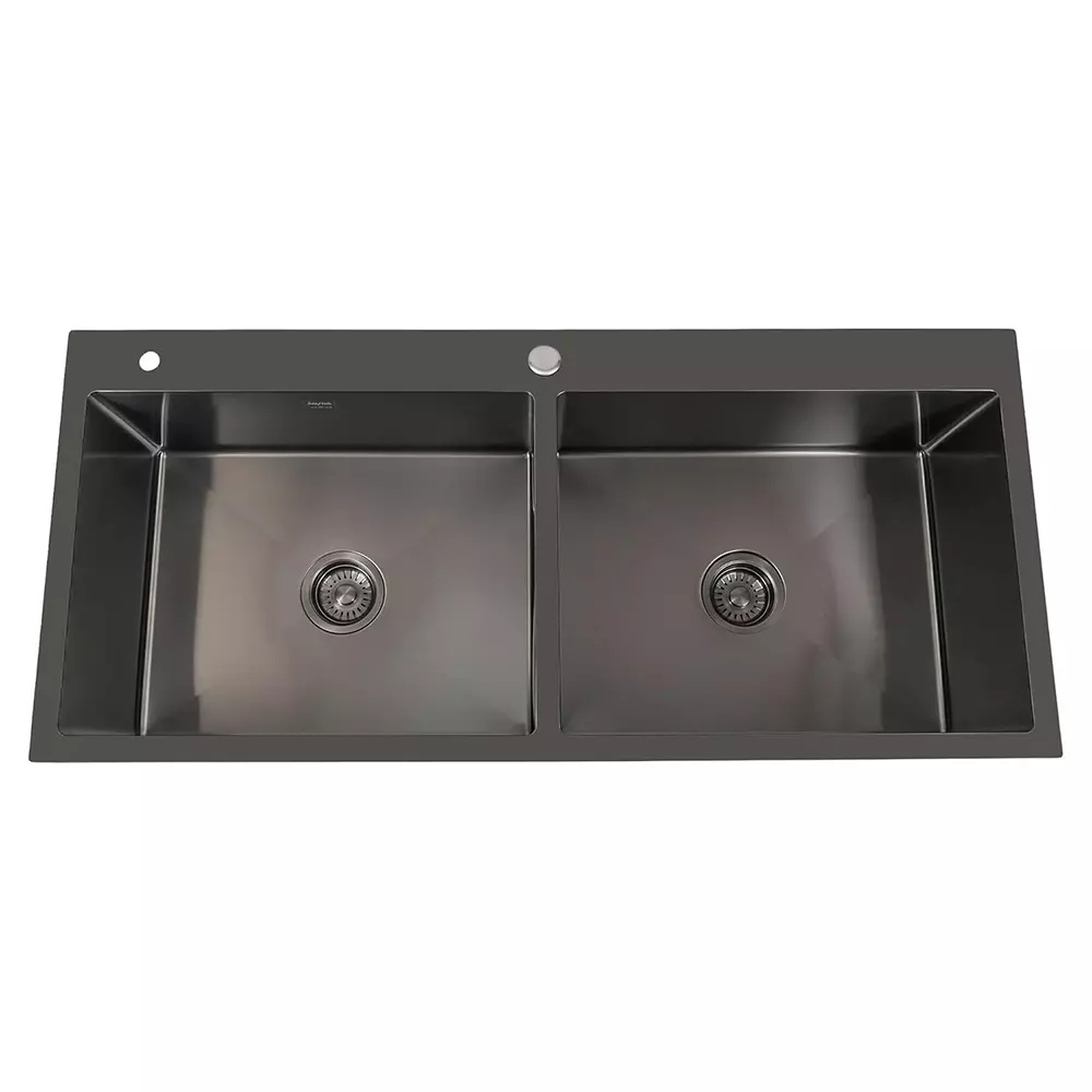 Jayna Regal PVD Square Series Double Bowl Kitchen Sink 45x20x9 inch, JRPV 4520 DT