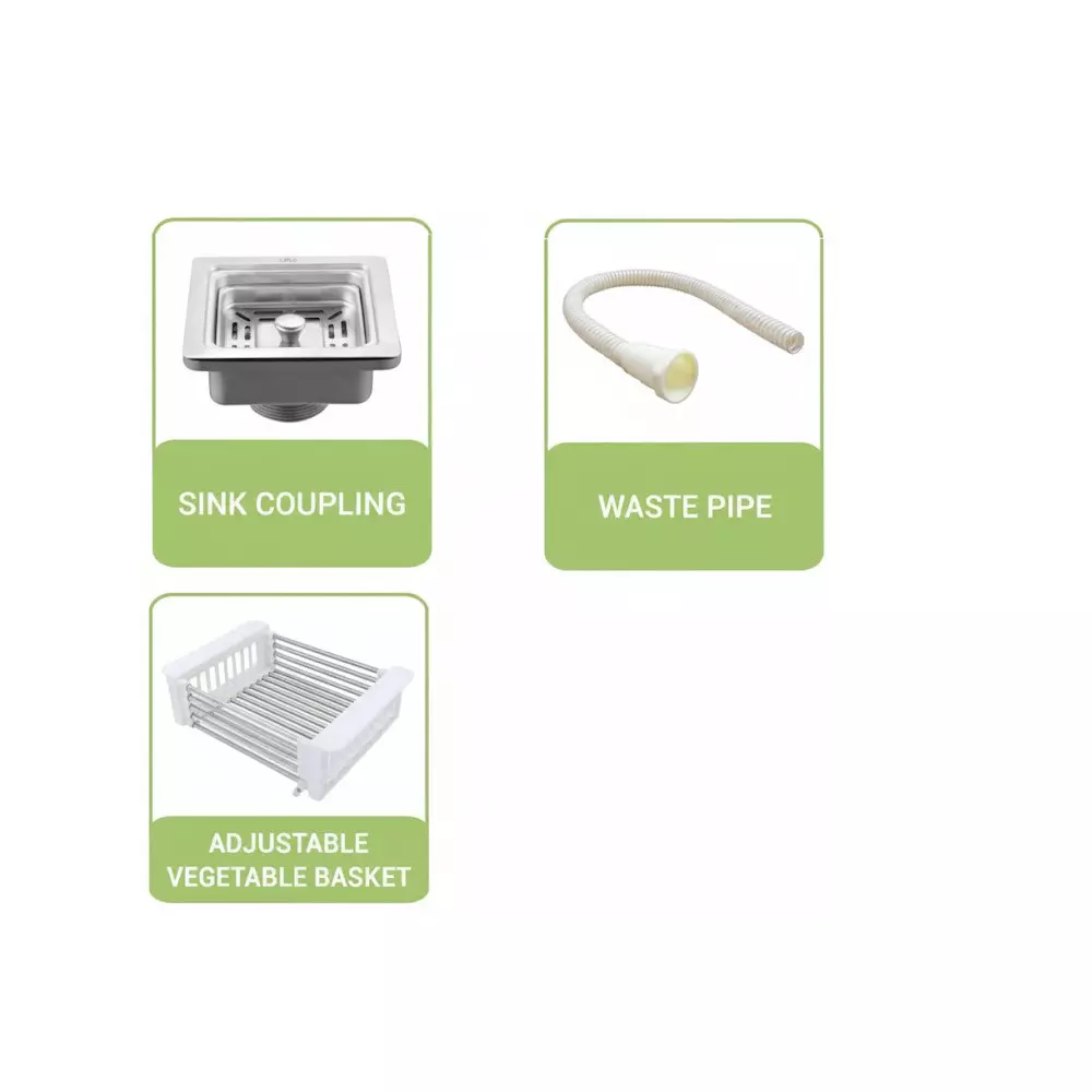 LIPKA Kitchen Sink with Tap Hole 813x458x229 mm Matte Finish Stainless Steel Single Bowl, HMSB15-304-TH